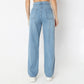 Stone Wash Full-Length Straight Fit High Rise Jeans