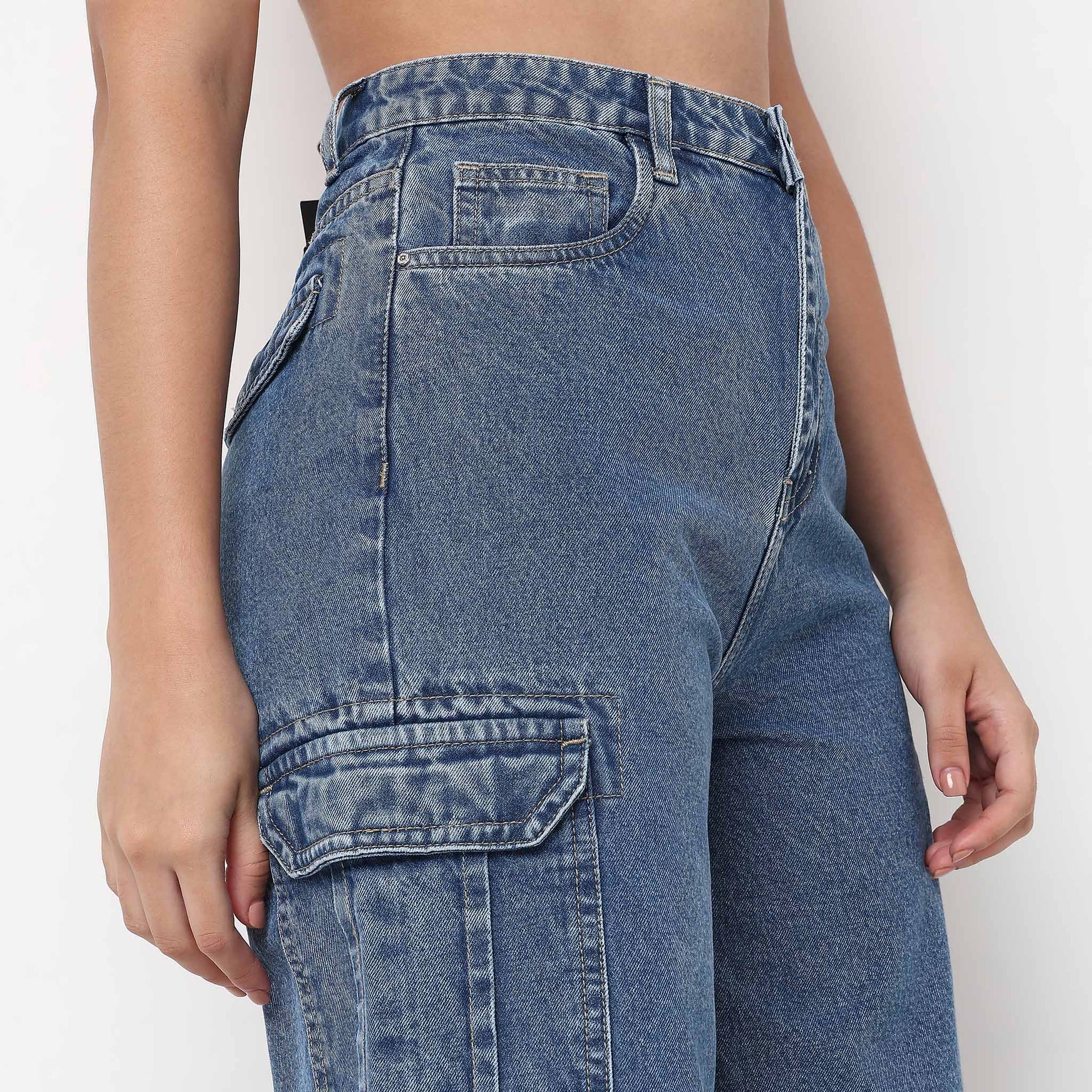 Denim Midstone Color Street Look Cargo JORTS