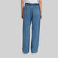 High Rise Wide Leg Jeans With Buckle & Belt