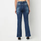 High Rise Bootcut Round Slit Bottom Denim