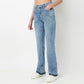 High waist Bootcut With Open Hem Look Jeans