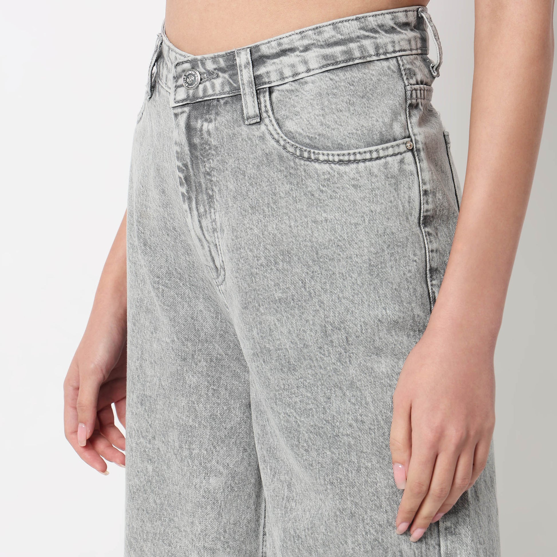 Wide Leg 5 Pocket High Rise Jeans