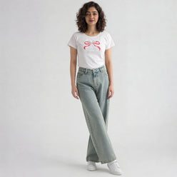 Low Waist Straight Fit Denim With Tinted Look