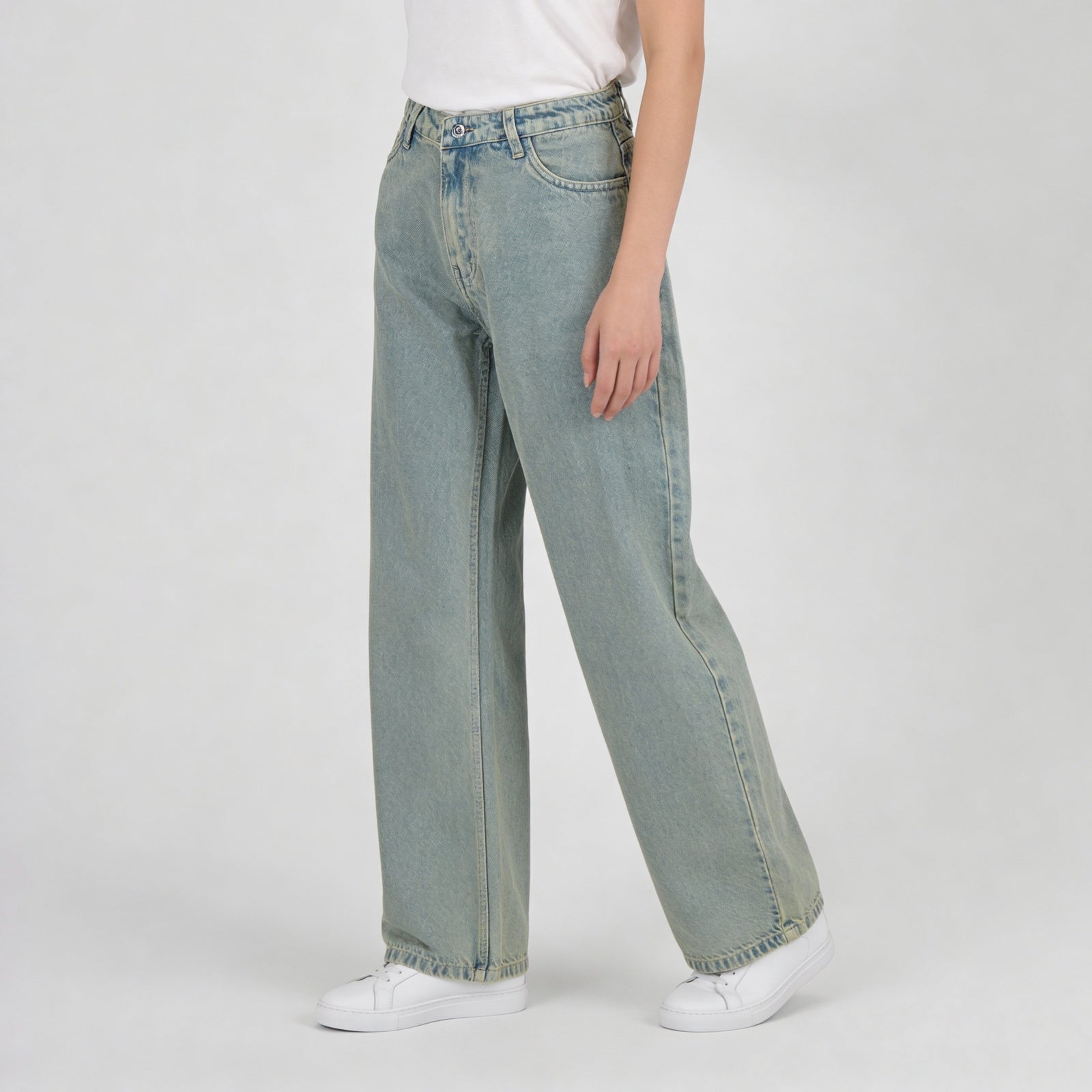 Low Waist Straight Fit Denim With Tinted Look