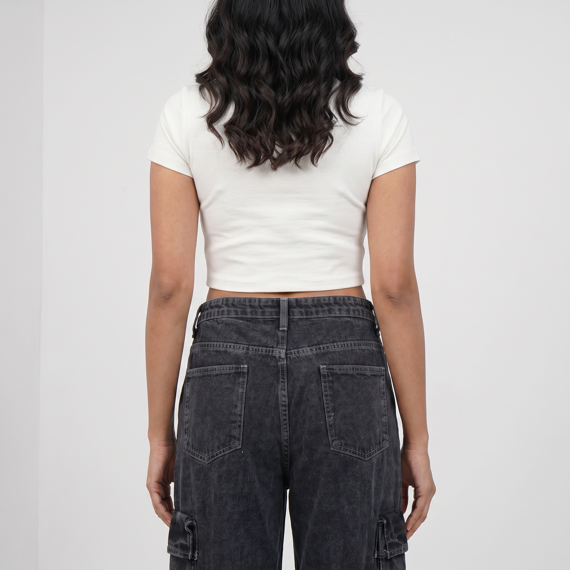 Street Look High Rise Cargo Jeans