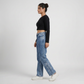 Straight Fit Bow Patch Denim