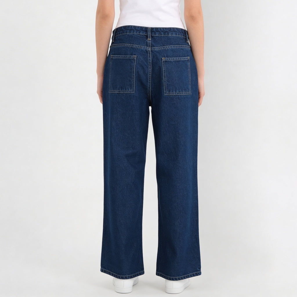Straight Fit Mirror Look High Rise Jeans