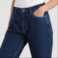 Straight Fit Mirror Look High Rise Jeans