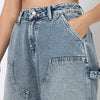Straight Fit Light Wash Denim With Side Rivet Look