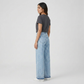 Solid Wide Leg High Rise Jeans