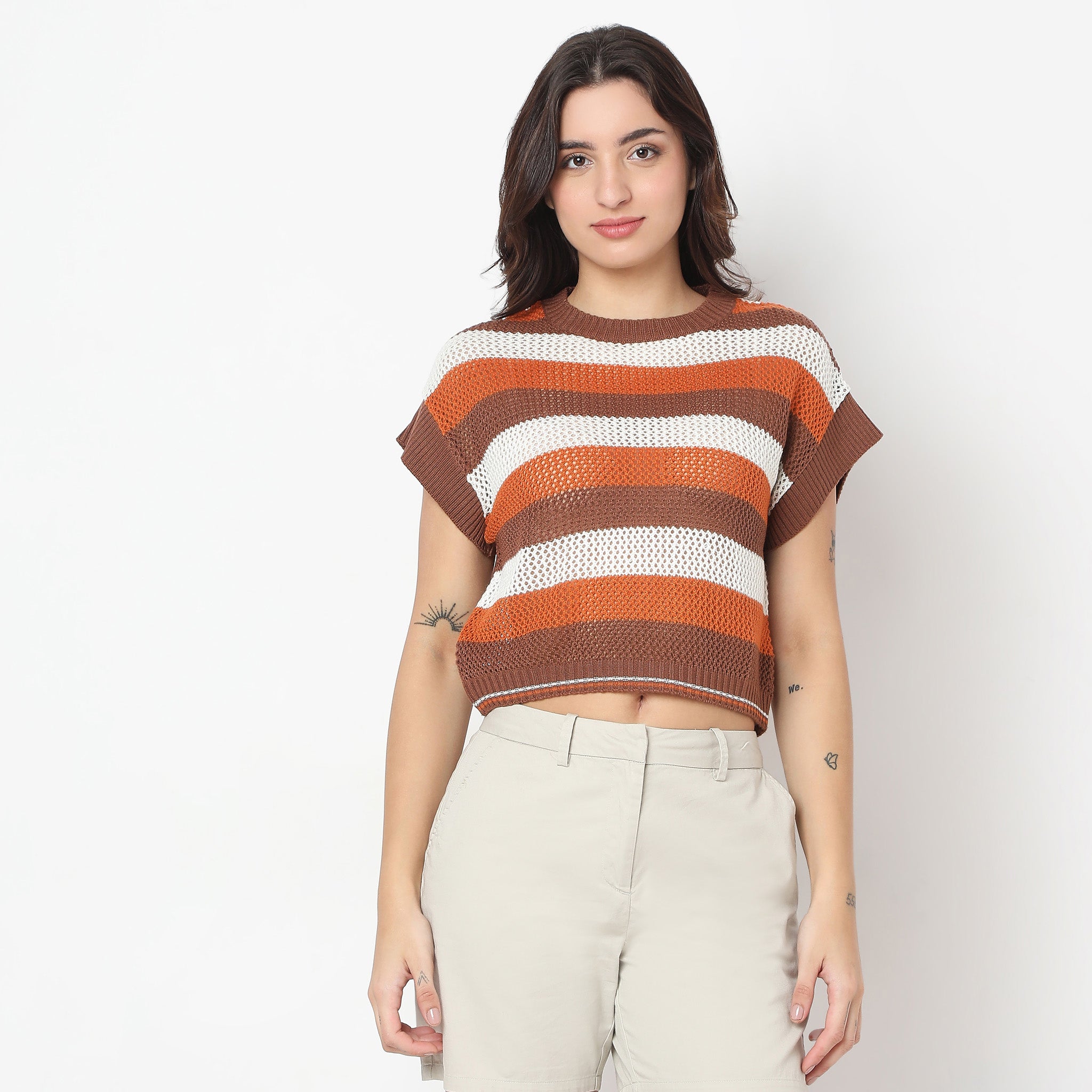 Regular Fit Striped Sweat Tees