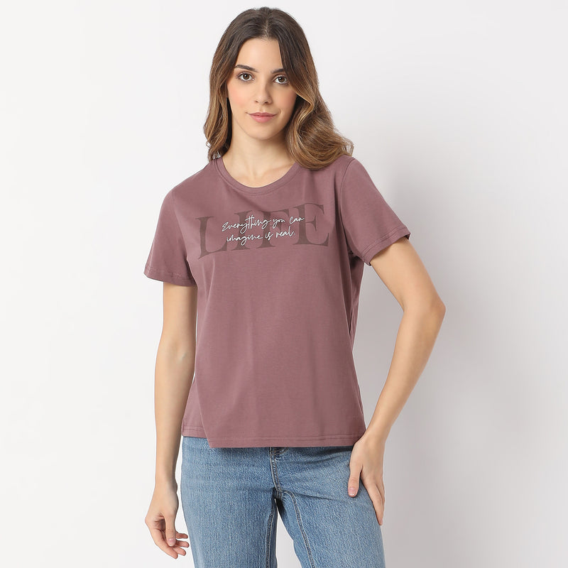 Graphic Short Sleeve Chest Print T-Shirt