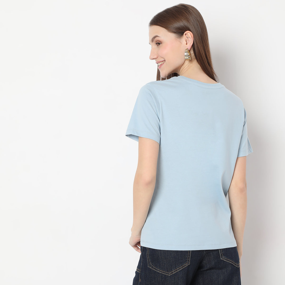 Solid Round Neck T-Shirt