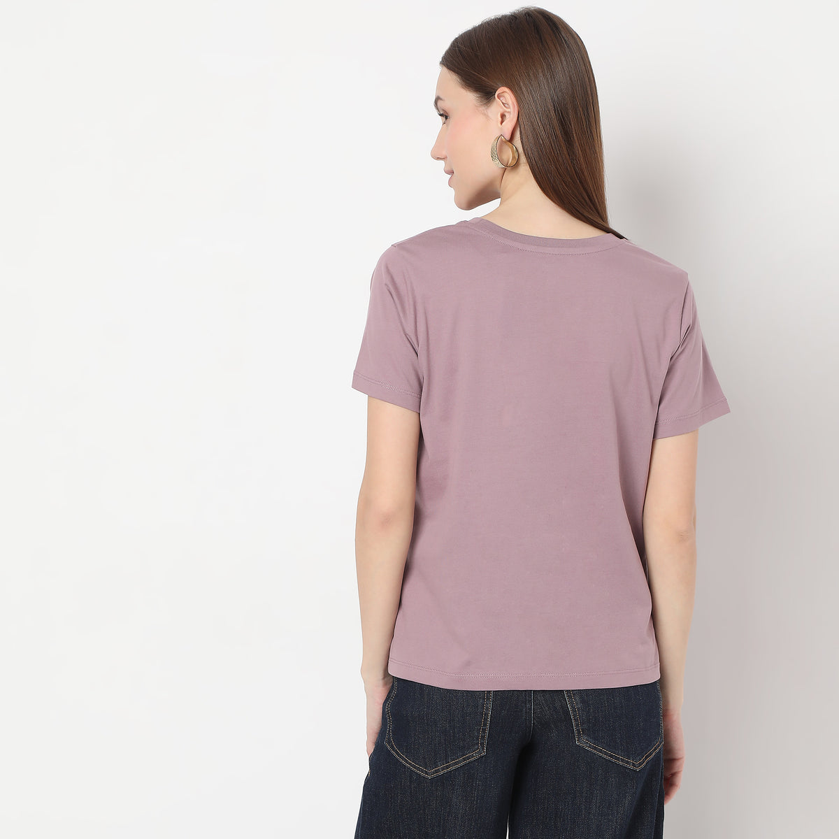 Solid Round Neck T-Shirt