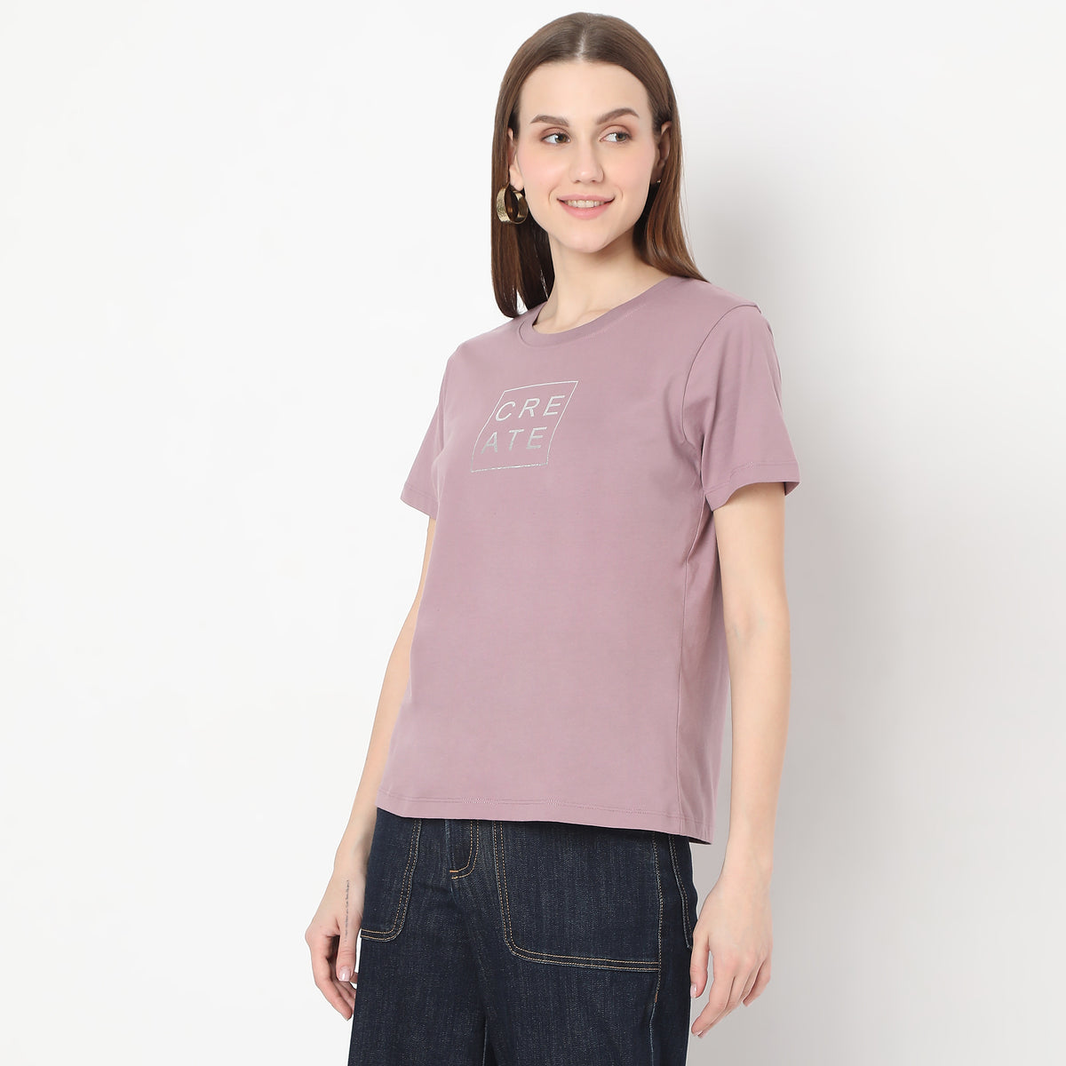 Solid Round Neck T-Shirt