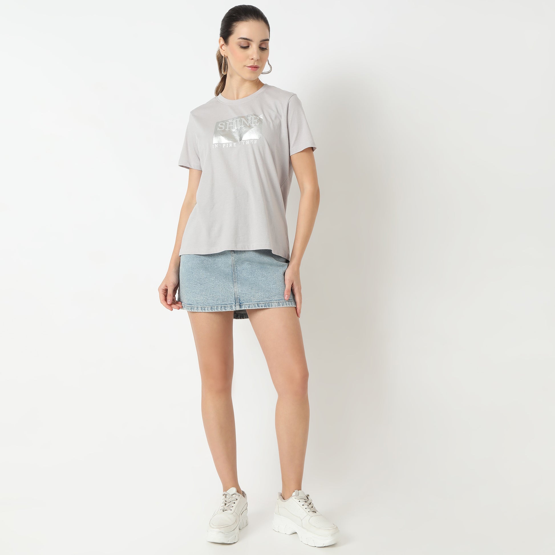 Regular Fit Graphic Round Neck T-Shirt