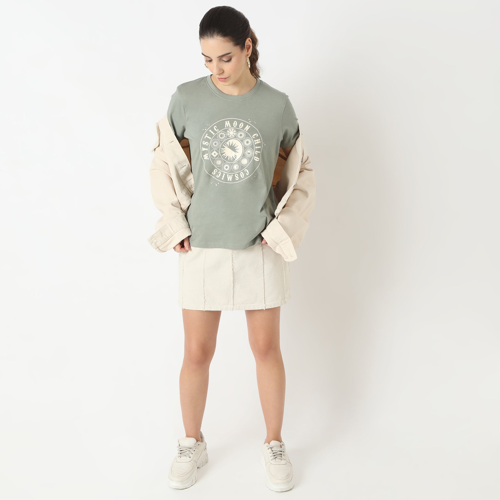 Regular Fit Graphic Round Neck T-Shirt