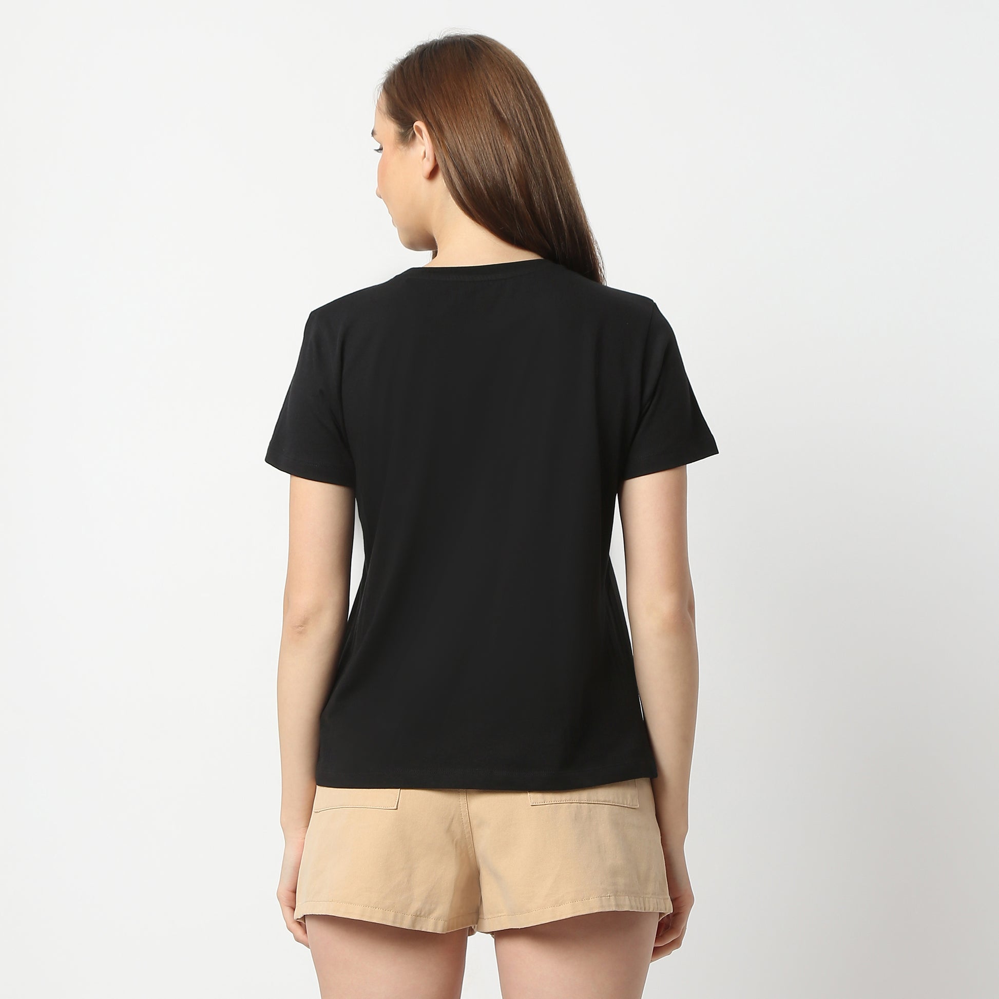Regular Fit Solid Round Neck Regular Length T-Shirt