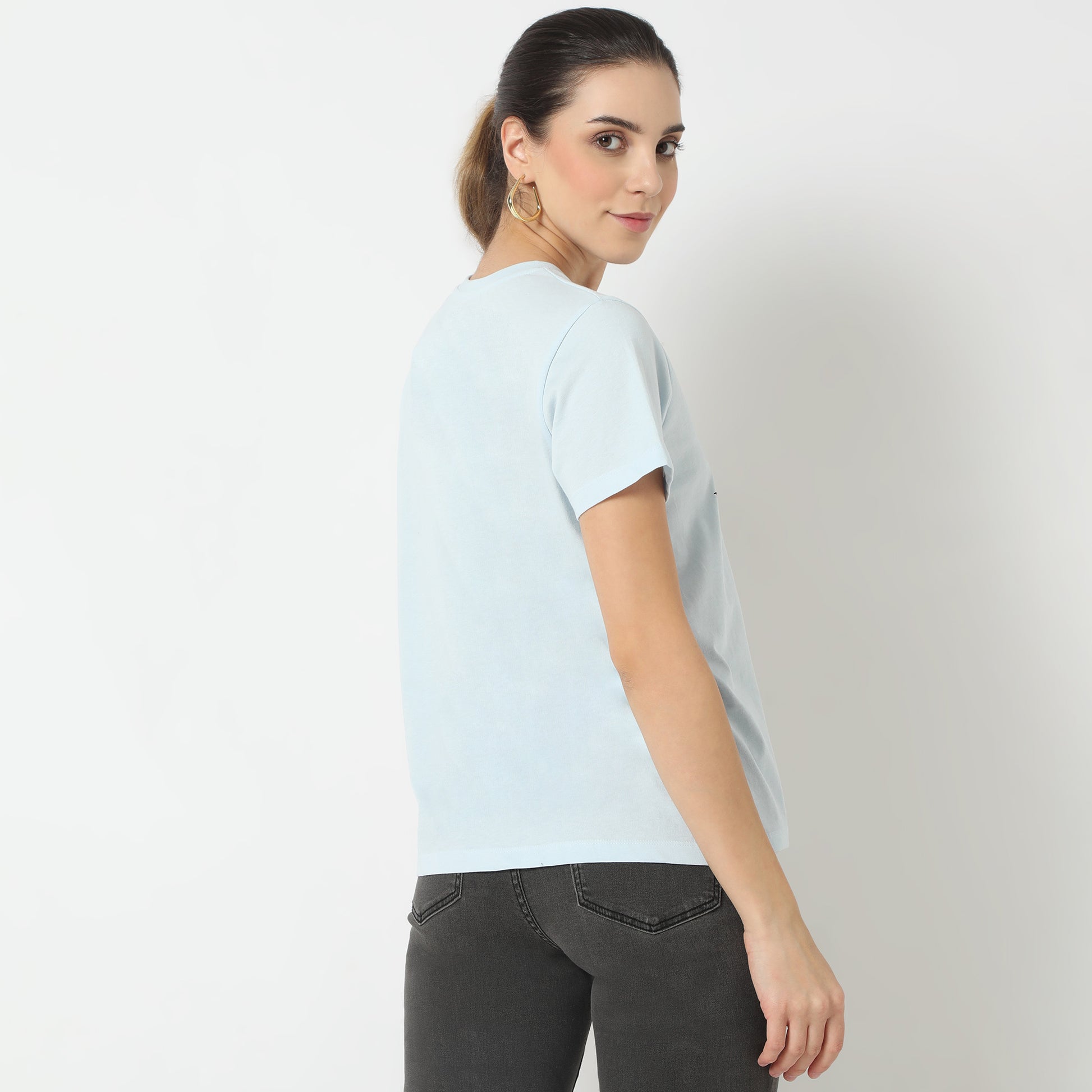 Regular Fit Graphic Round Neck T-Shirt