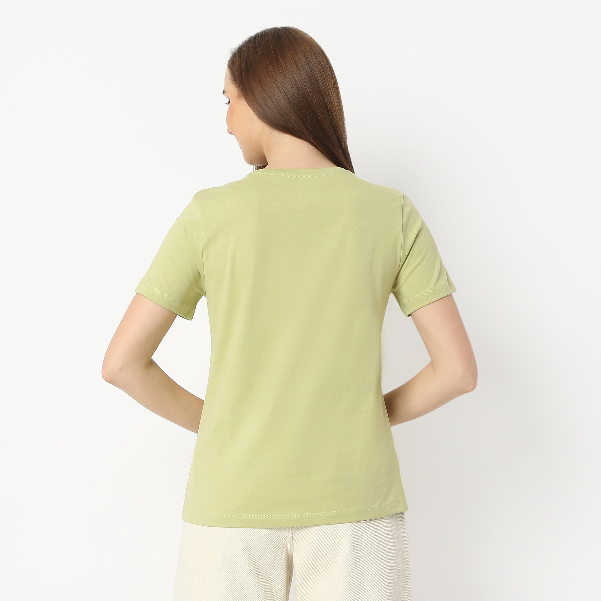 Regular Fit Printed Round Neck Regular Length T-Shirt