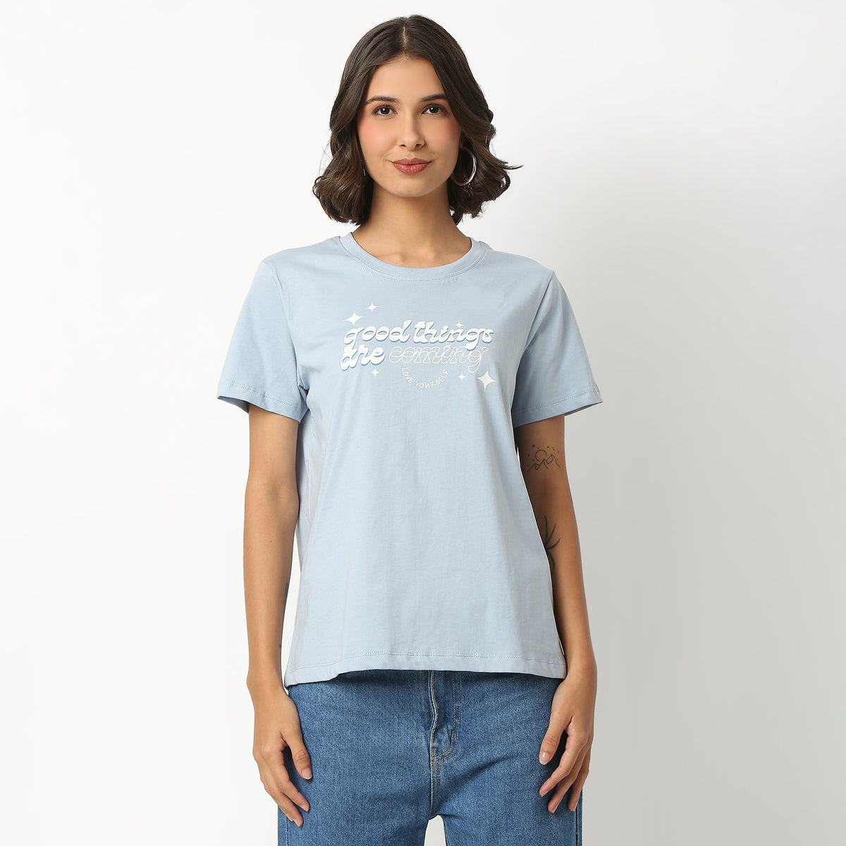 Graphic Cotton Fabric T-Shirt
