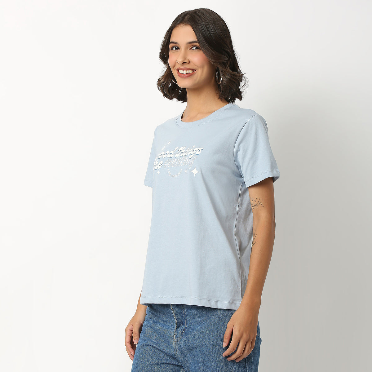 Graphic Cotton Fabric T-Shirt