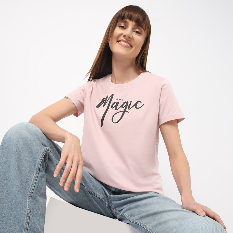 Regular Fit Graphic Round Neck T-Shirt