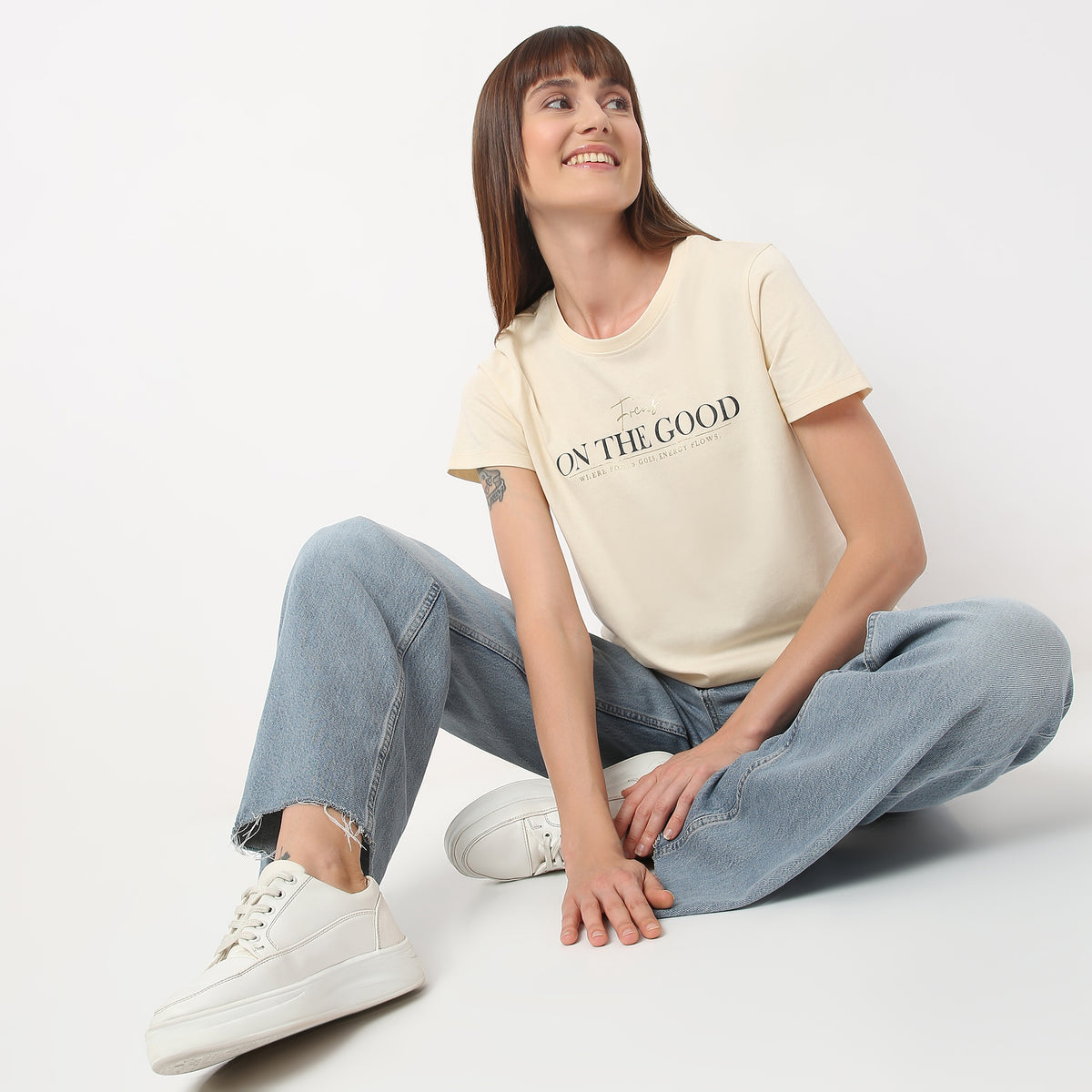 Regular Fit Graphic Round Neck T-Shirt