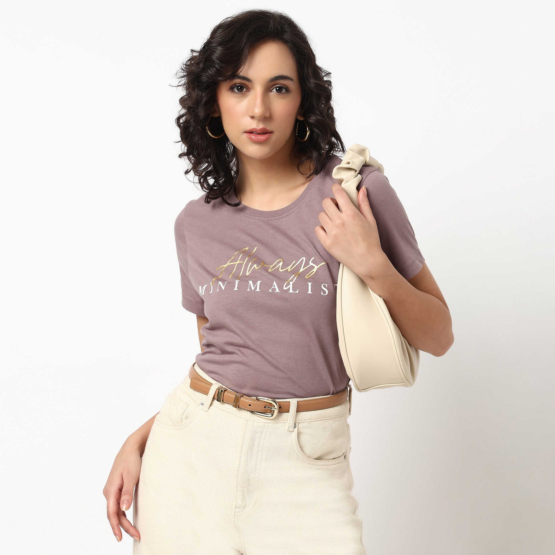 Buy Women Regular Fit Printed Short Sleeve T-Shirt  - Style Union