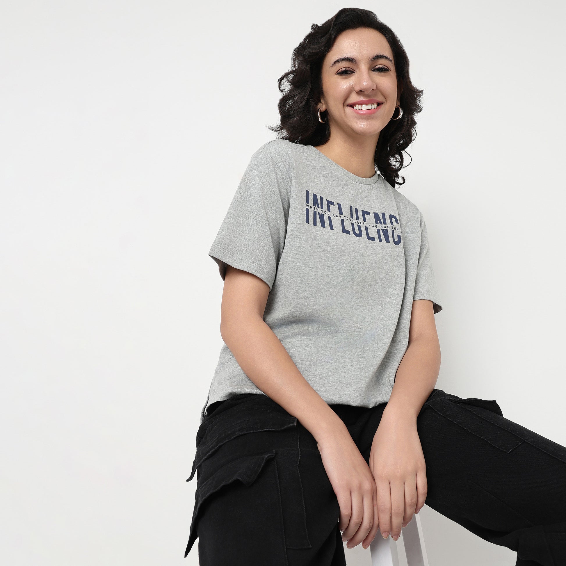 Order Now Women Graphic Crew Neck Relaxed Fit Casual Wear Tshirt by Style Union