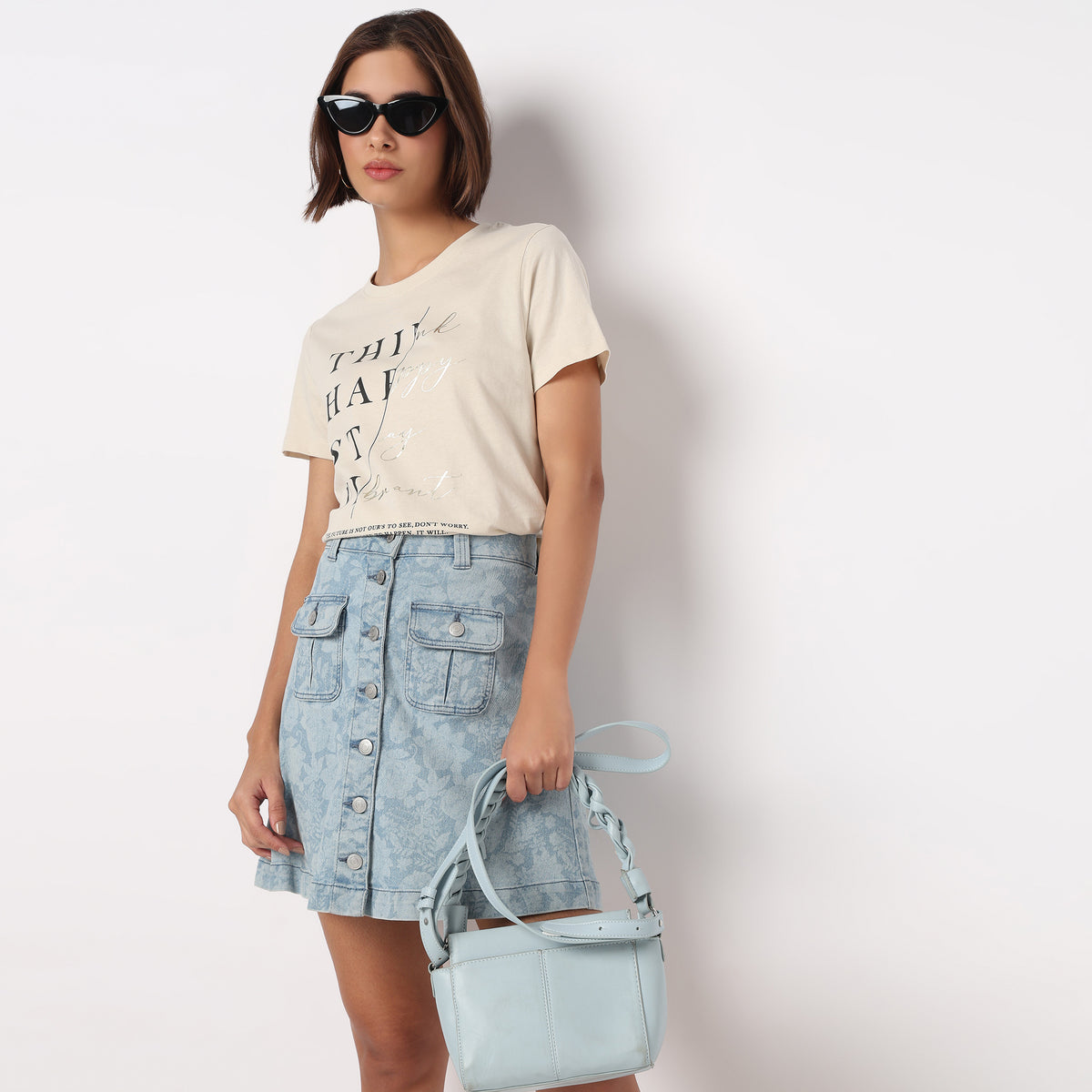 Cotton Crew Neck Graphic T-Shirt