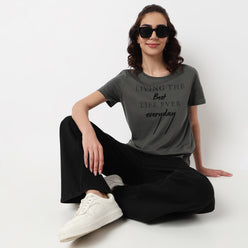 Cotton Crew Neck Graphitee