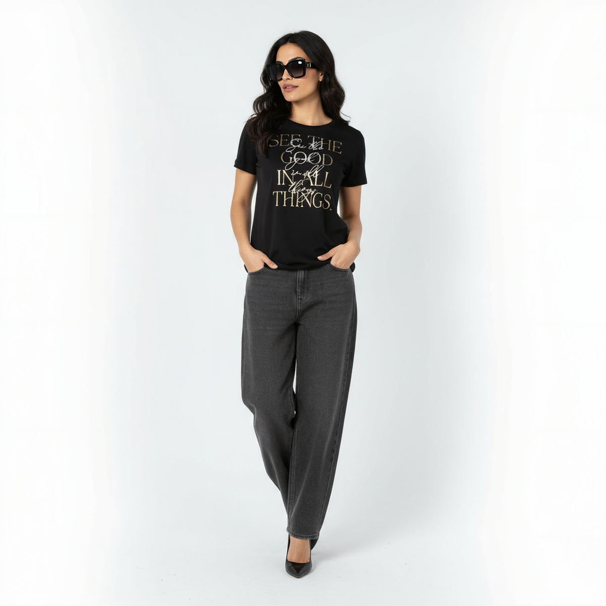 Cotton Crew Neck Graphitee