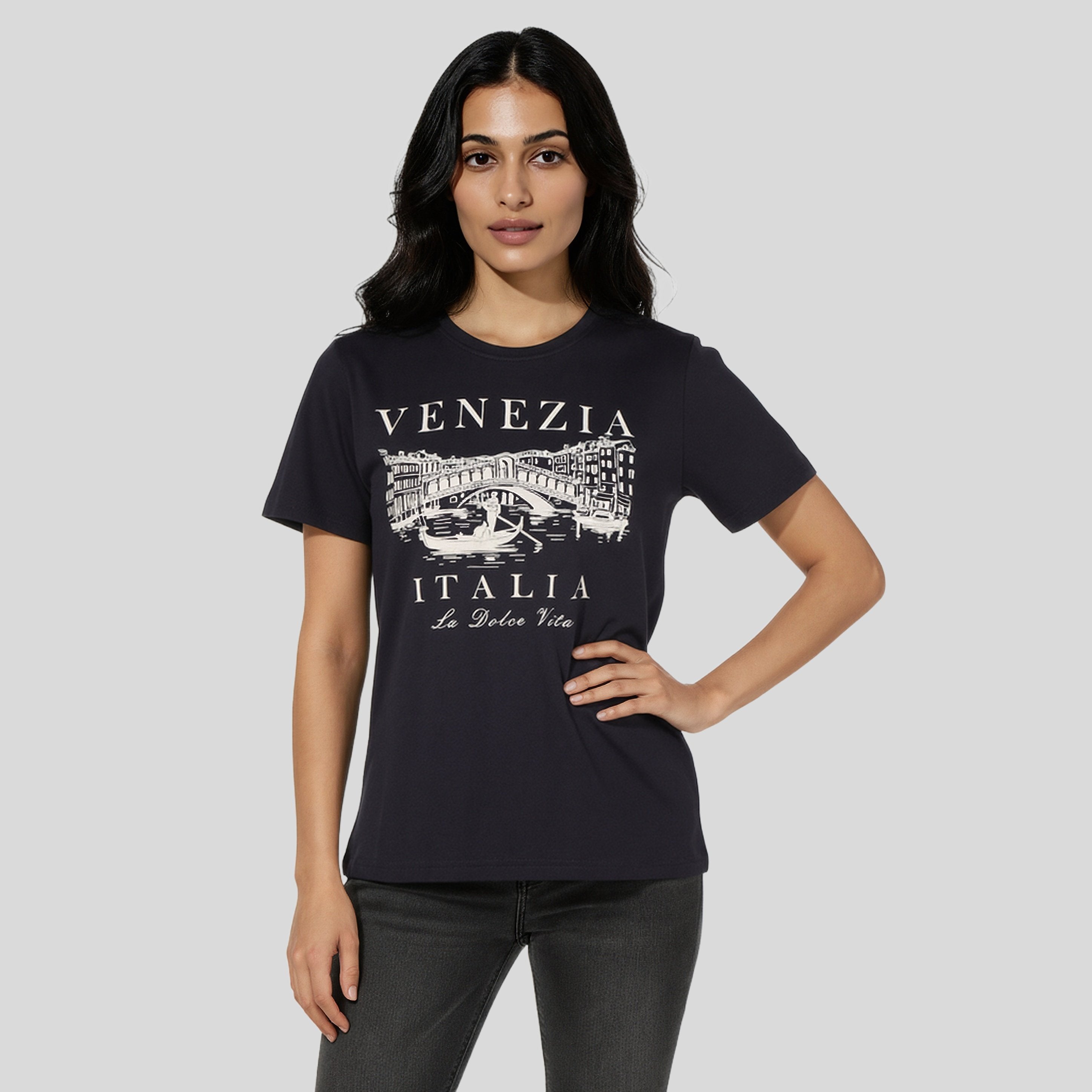 Cotton Crew Neck Graphitee