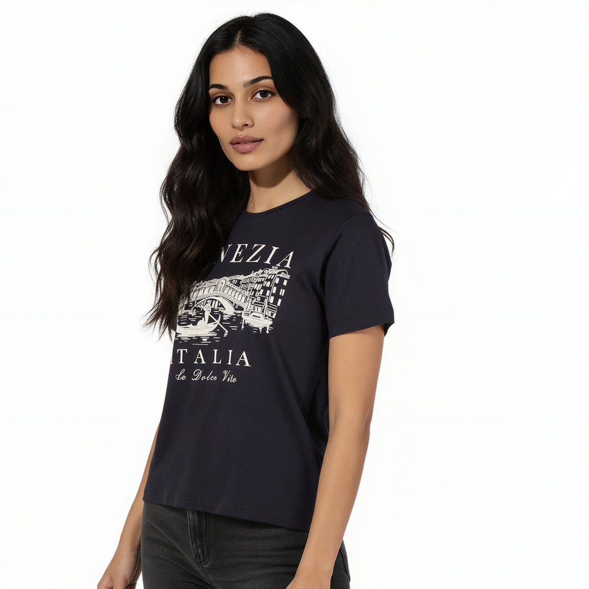 Cotton Crew Neck Graphitee