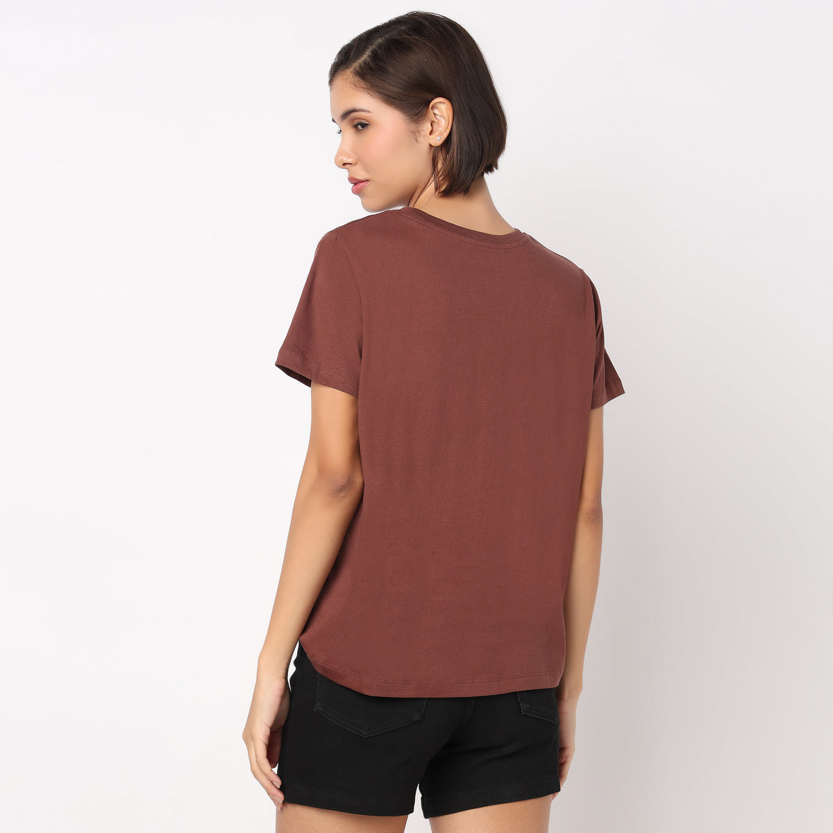 Cotton Crew Neck Graphic T-Shirt