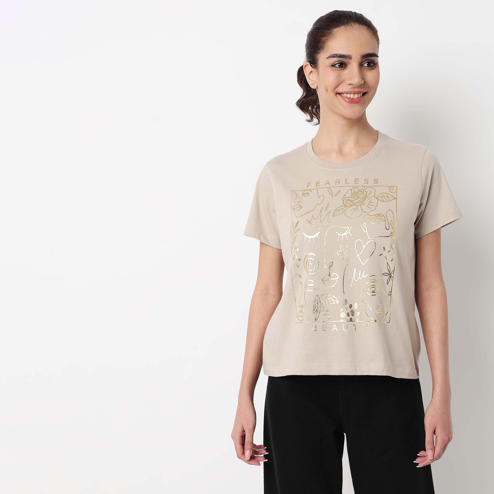 Cotton Crew Neck Graphitee