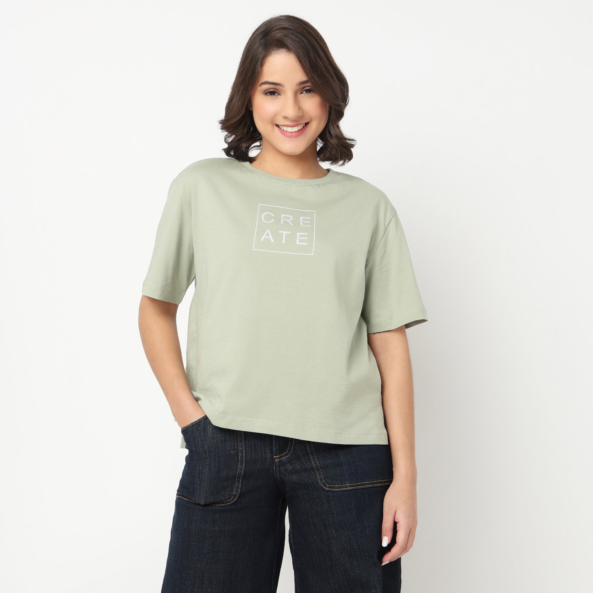 Cotton Crew Neck Graphitee