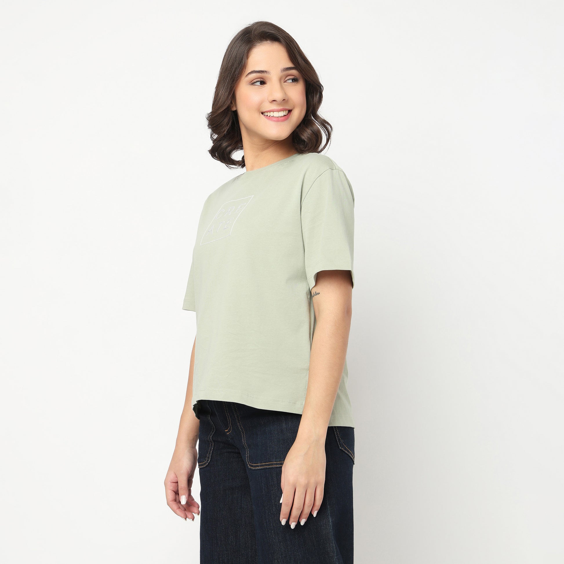 Cotton Crew Neck Graphitee