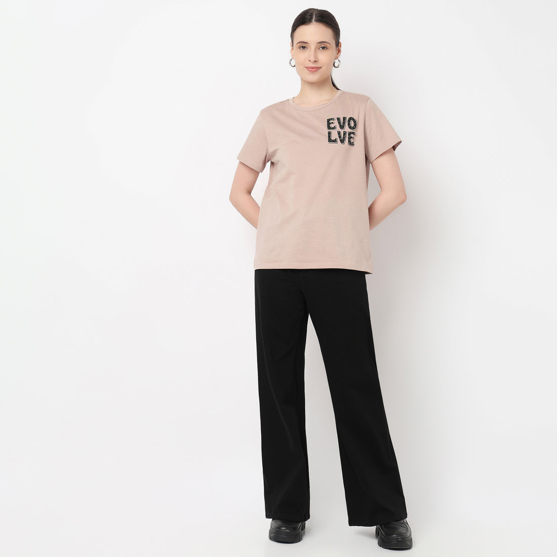 Cotton Round Neck Graphic Tee