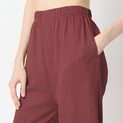 Flare Fit Solid High Rise Palazzos