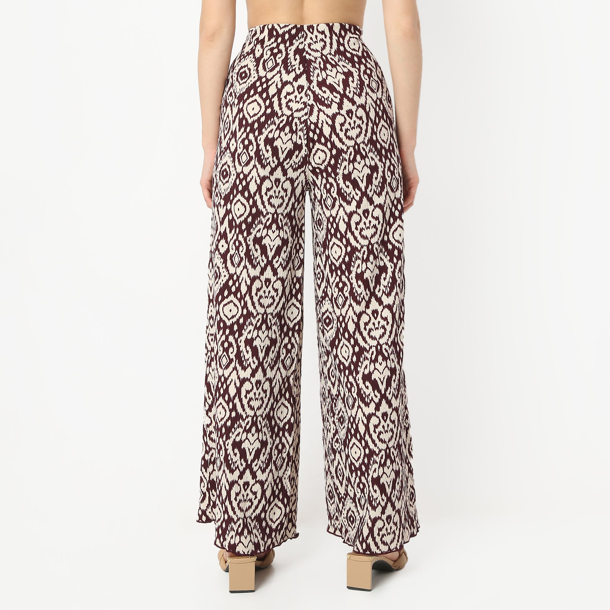 Regular Fit Printed Ankle Length Mid Rise Palazzos