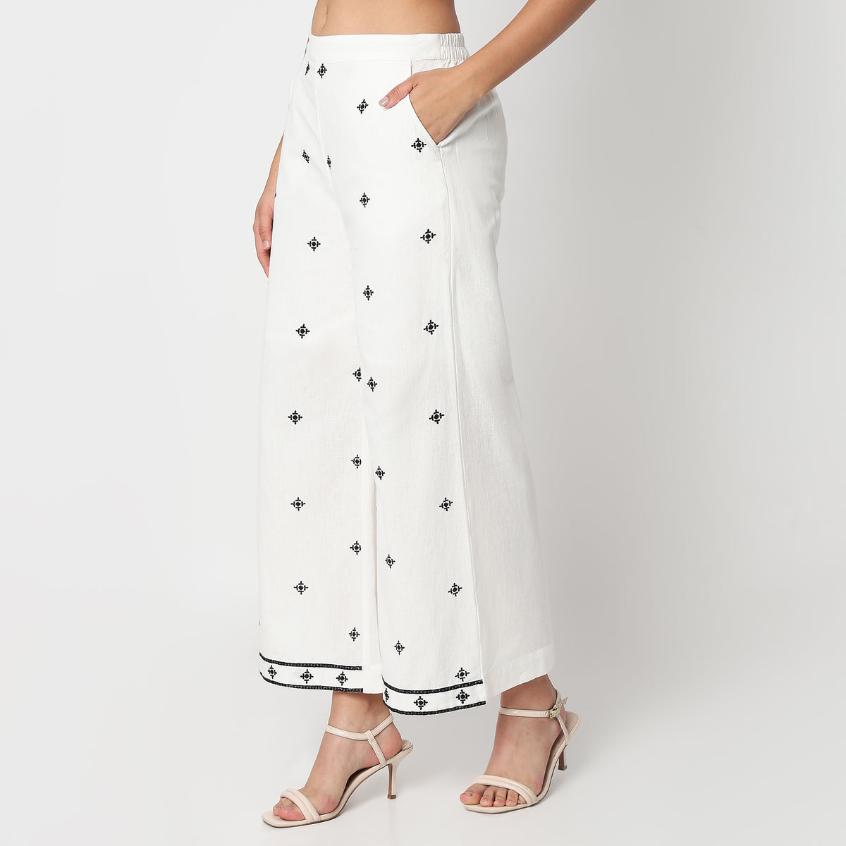 Woven Embroidered Palazzos