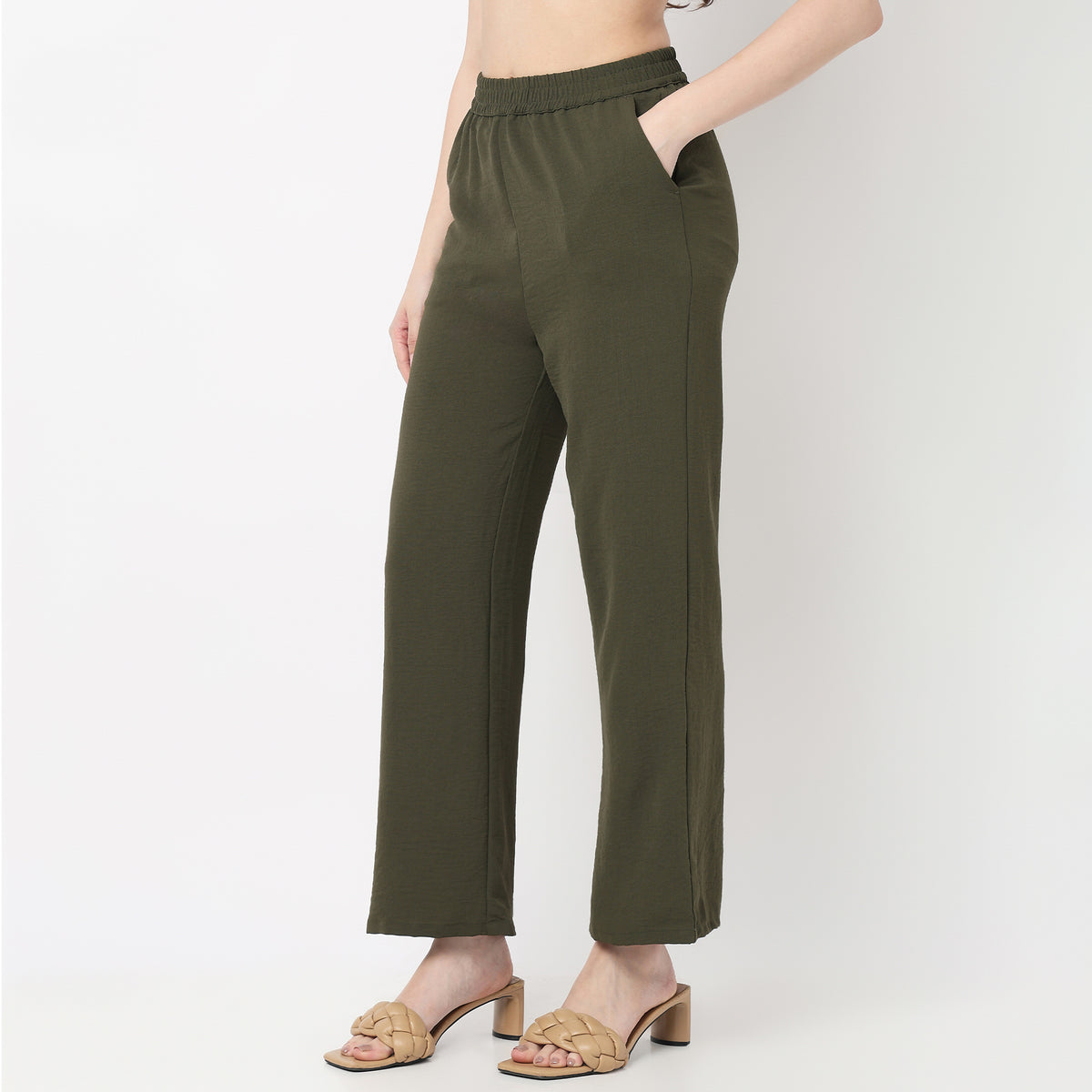 Mid Rise Ankle Length Palazzo