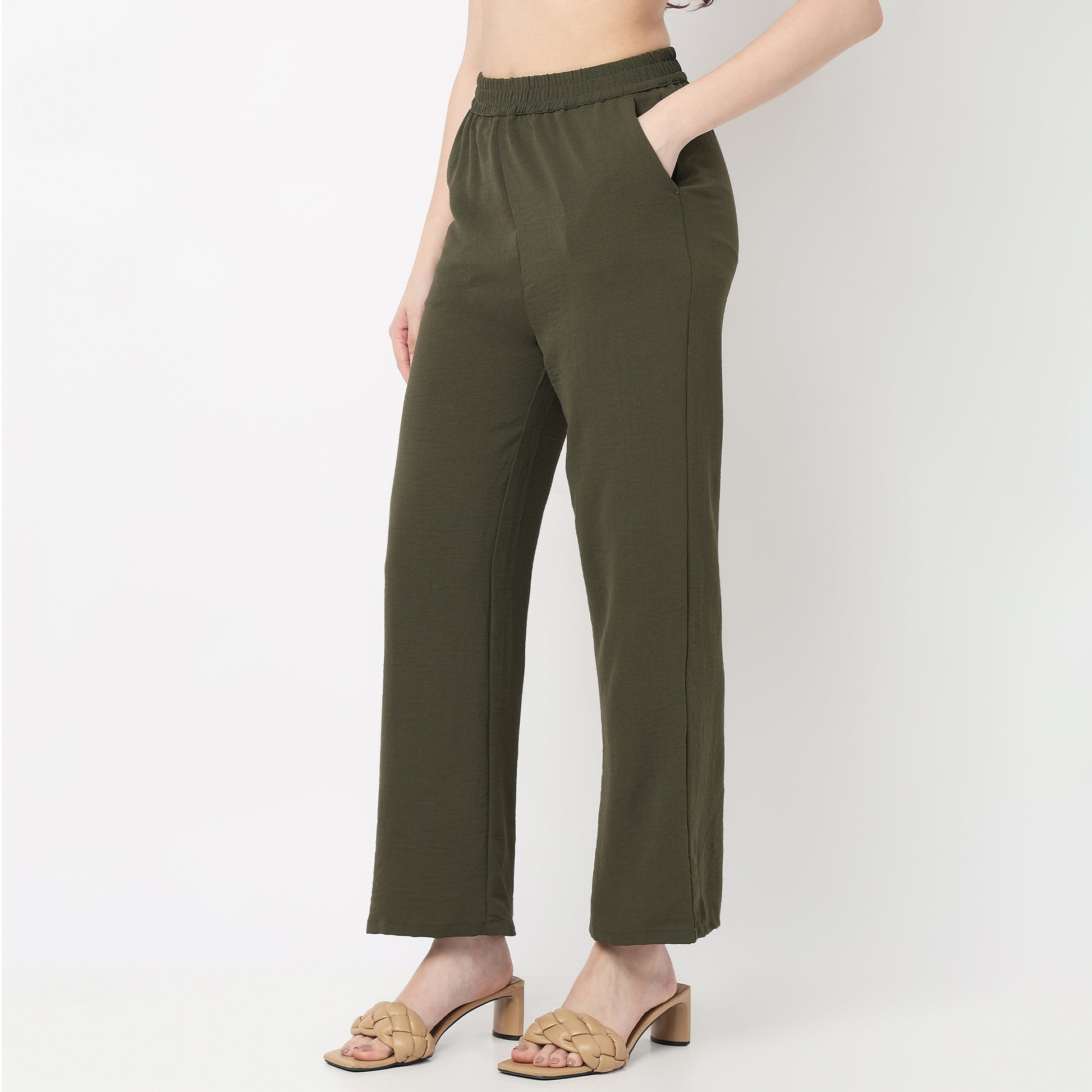 Mid Rise Ankle Length Palazzo