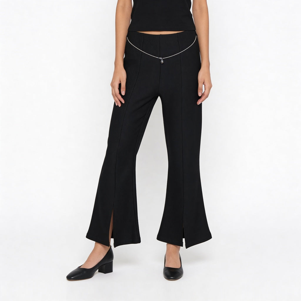 Knitted Mid Rise Palazzo