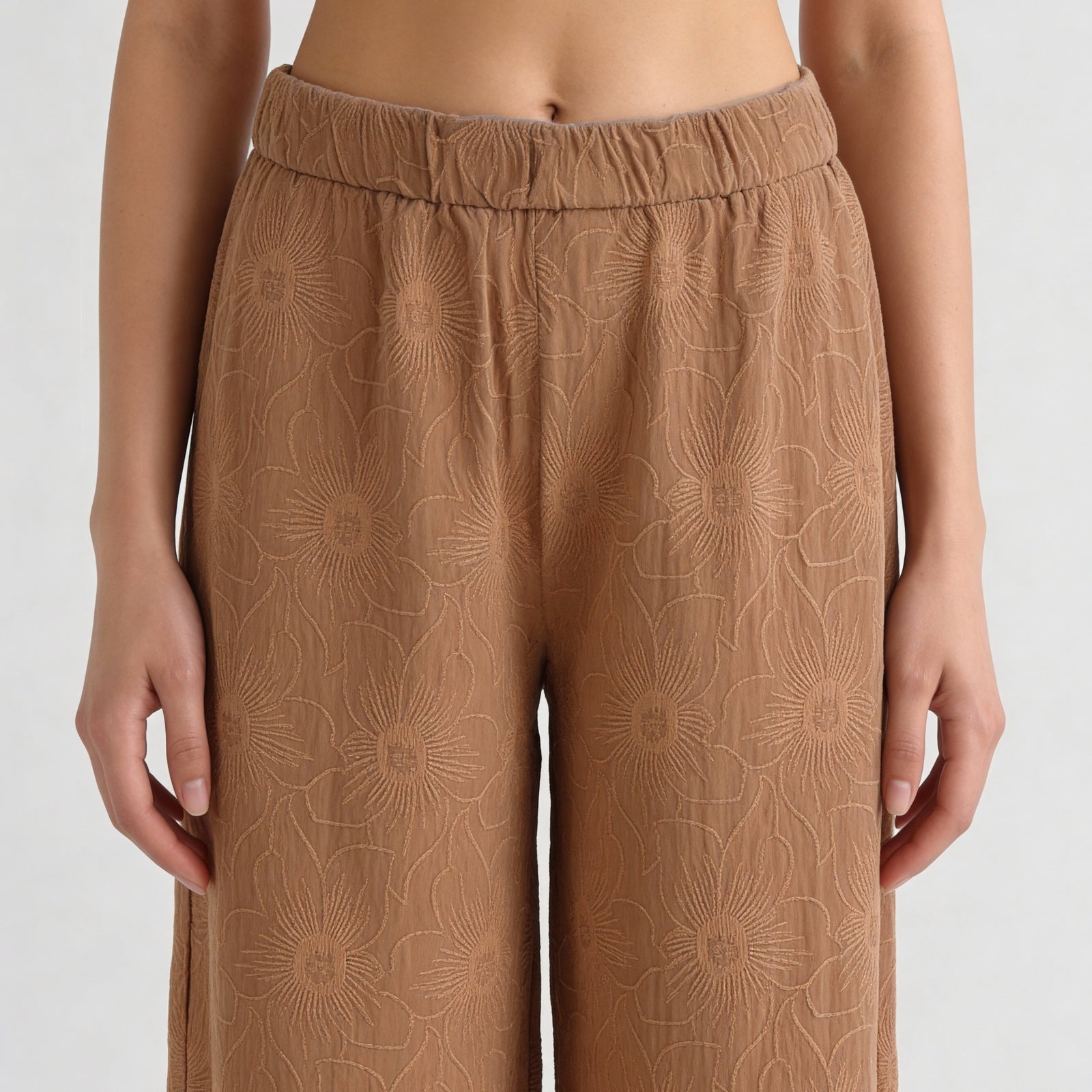 Embroidered Ankle Length Mid Rise Palazzos