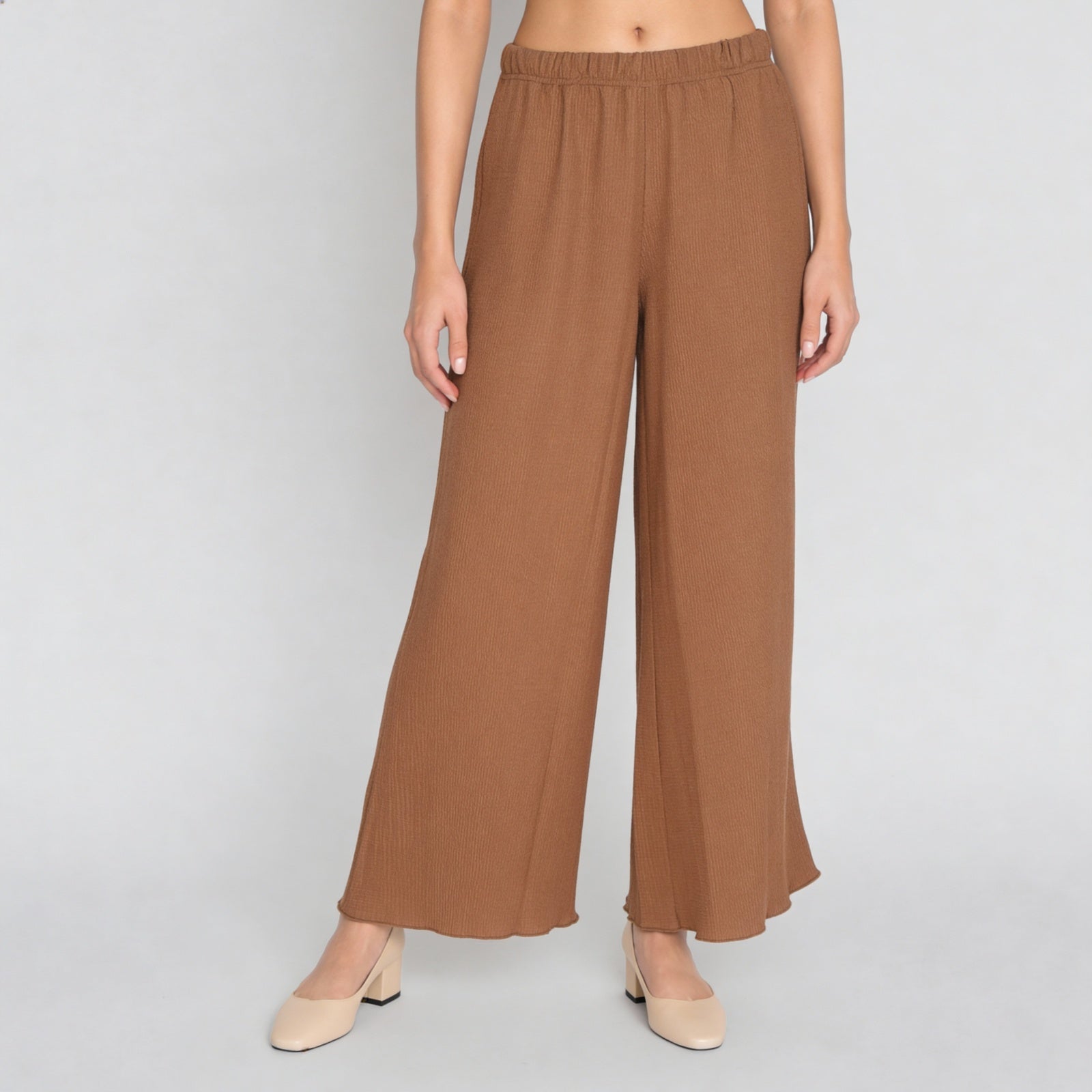 Structured Ankle Length High Rise Palazzos