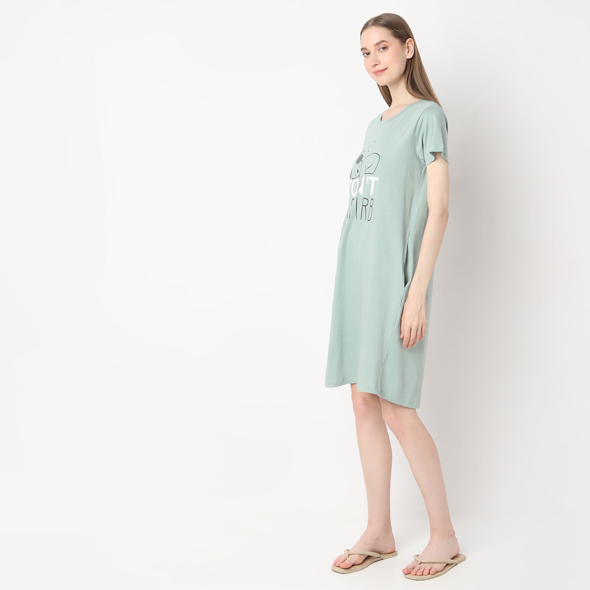 Animal Print Knee Length Gown