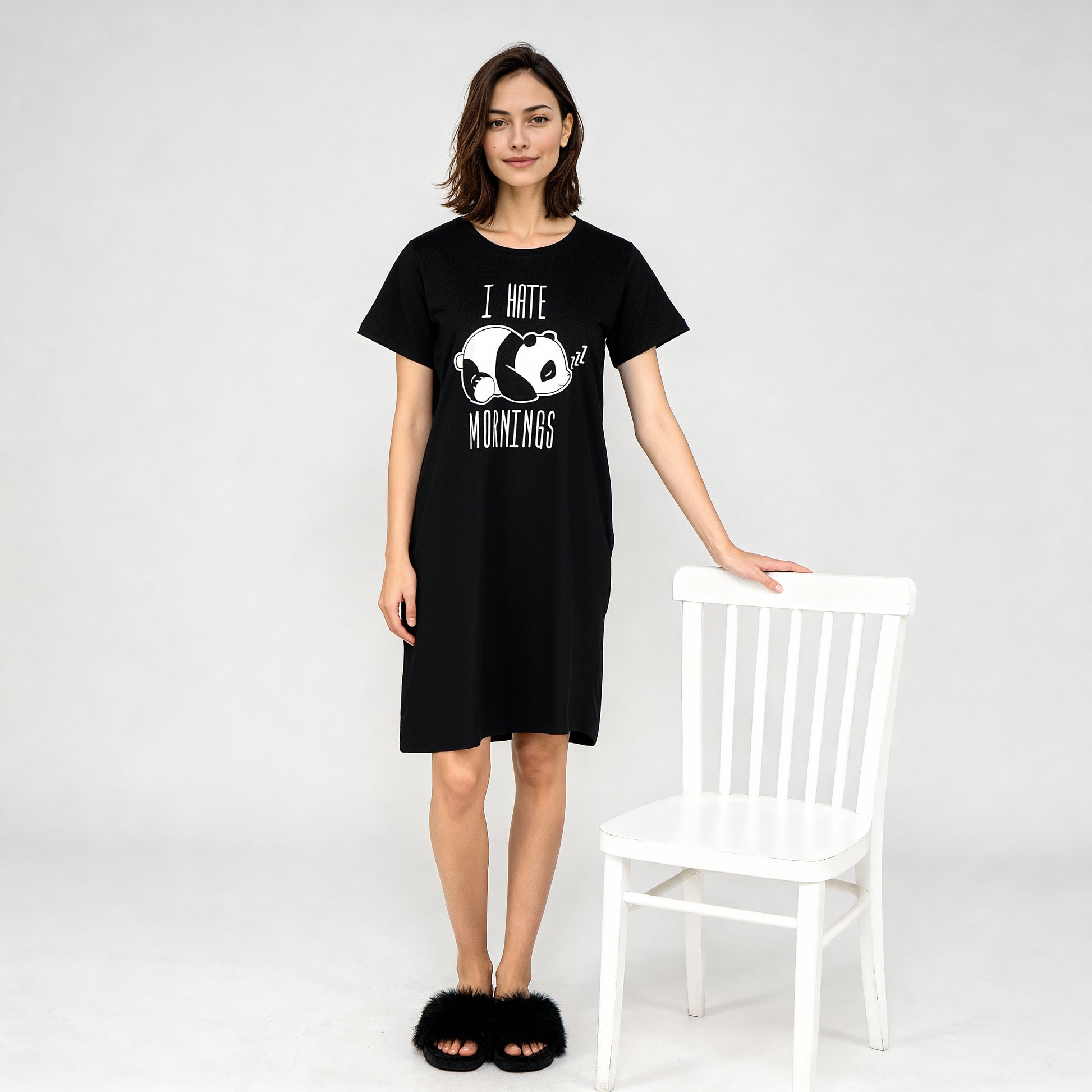 Cotton Graphic Short Gown